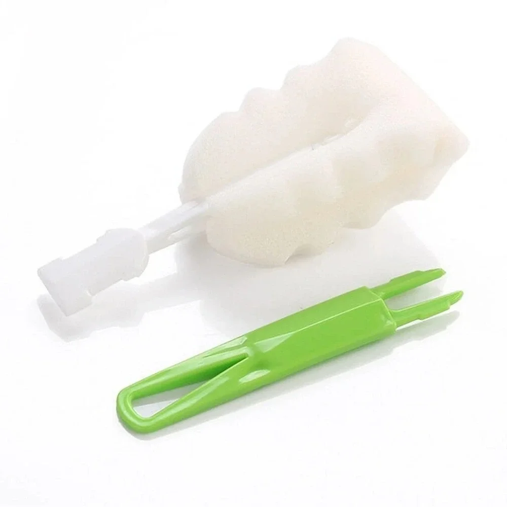 Bottle Brush Cleaner Sponge Long Handle‎ Detachable Kitchen Cleaning Tool NEW